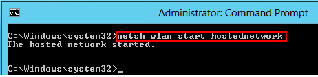 netsh wlan start hostednetwork